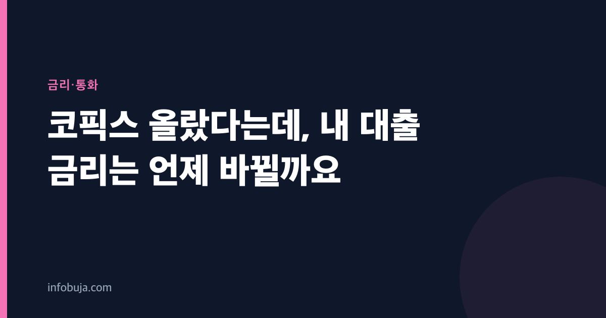 코픽스 올랐다는데, 내 대출 금리는 언제 바뀔까요