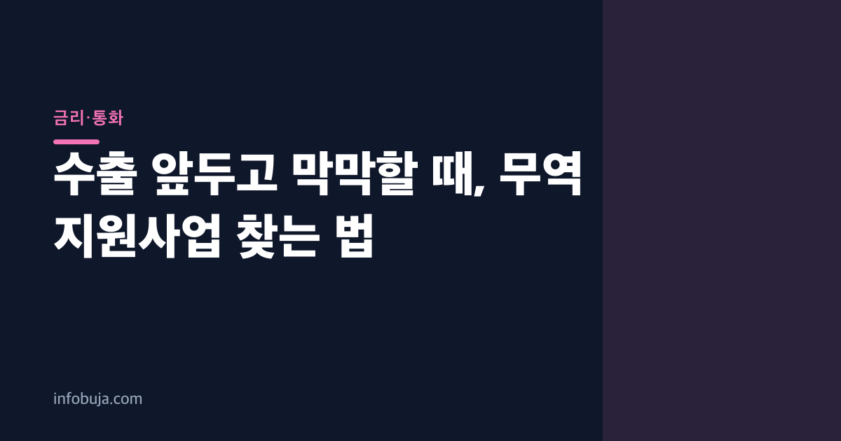 수출 앞두고 막막할 때, 무역 지원사업 찾는 법