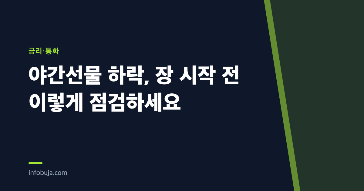야간선물 하락, 장 시작 전 이렇게 점검하세요