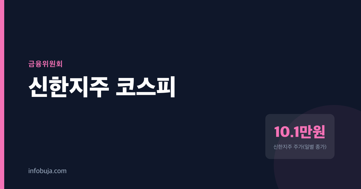 신한지주는 11만원, 코스피는 급락했다