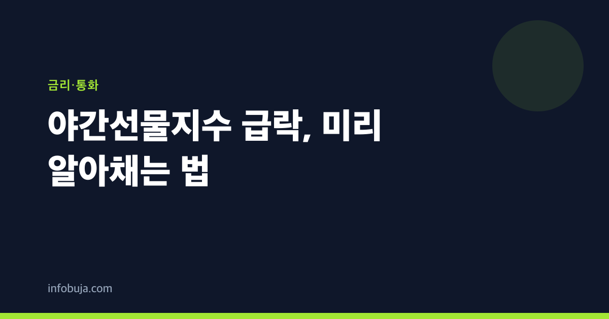 야간선물지수 급락, 미리 알아채는 법